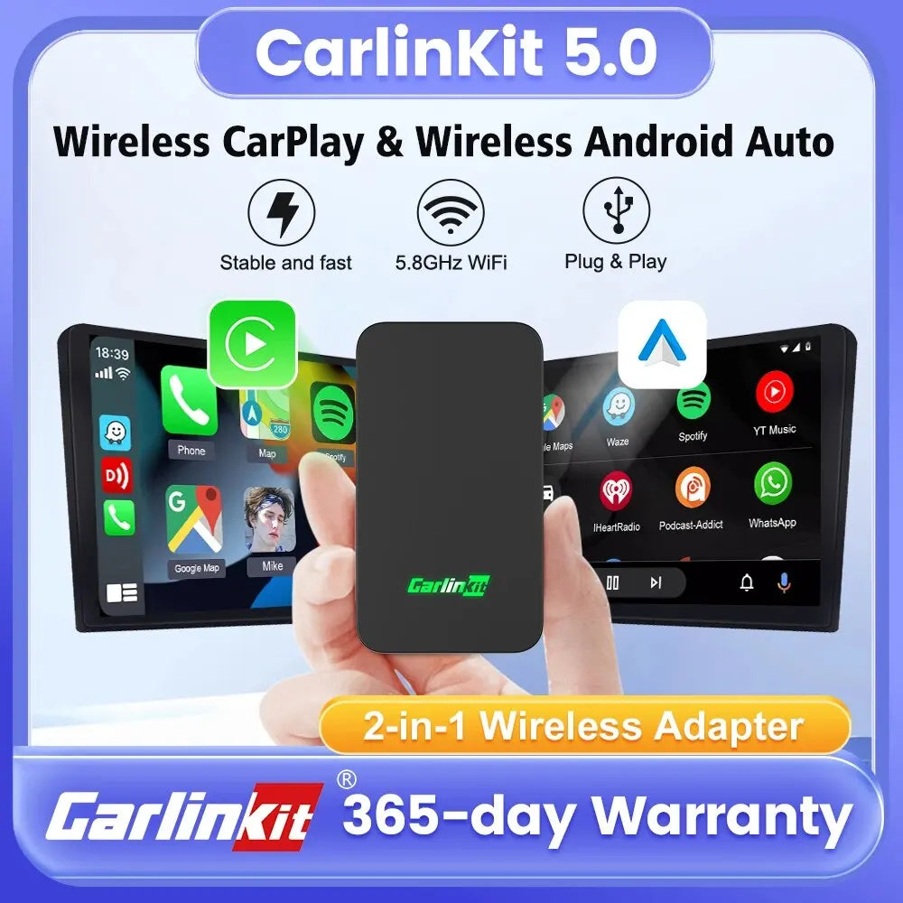 CarlinKit 5.0 CarPlay e Android Auto sem fio